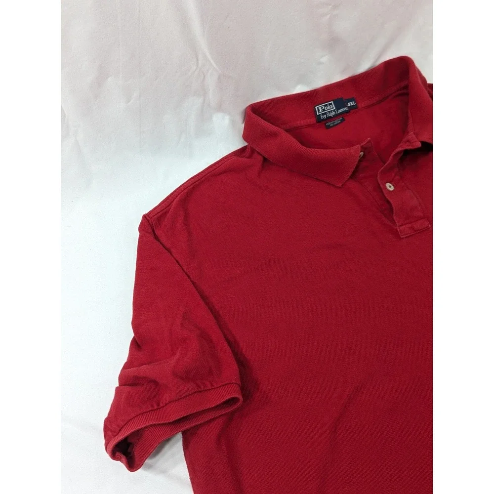 Vintage Ralph‎ Lauren Polo Shirt Mens 4XL Red Pique Cotton RL06 Mens